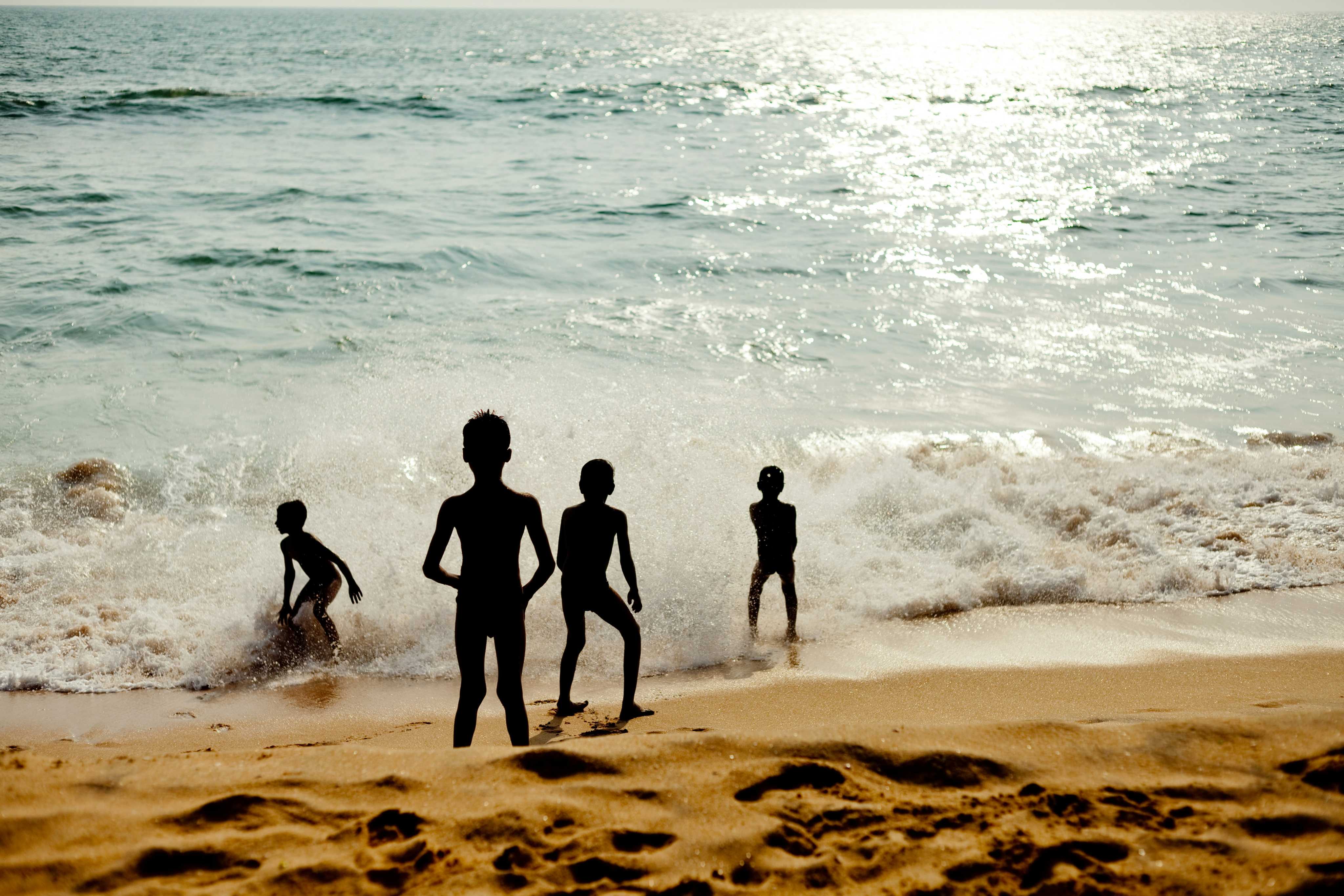 children on the beach